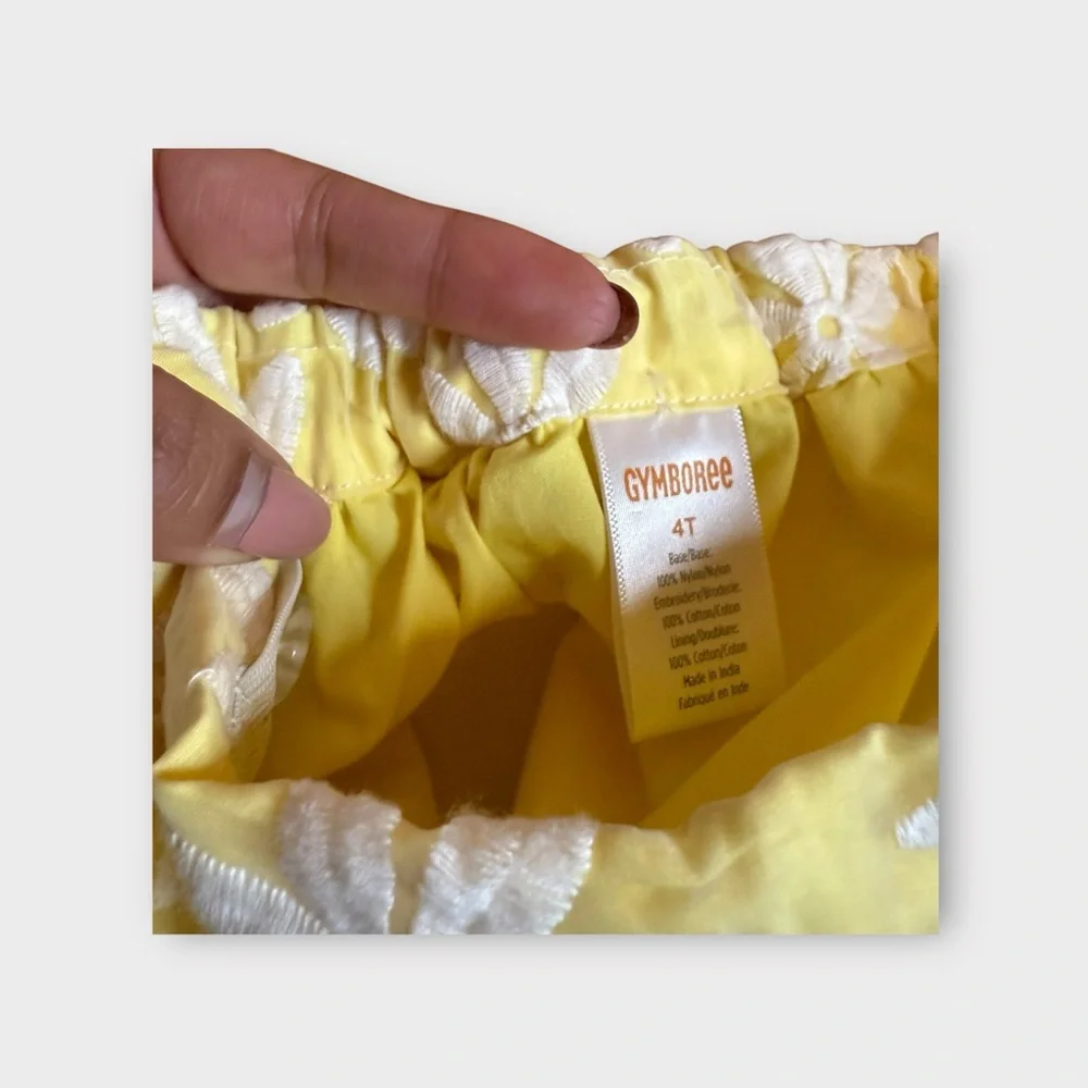 Gymboree Yellow & White Rosette Floral Skirt